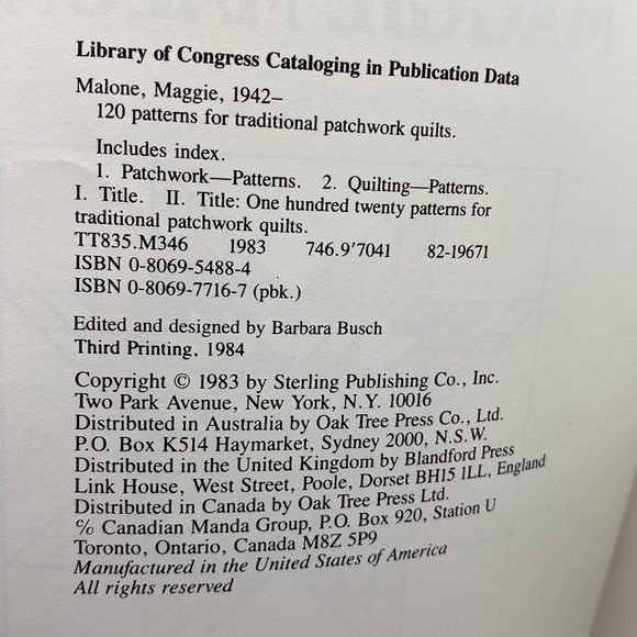 120 Patterns for Traditional Patchwork Quilts by Maggie Malone 1983 - Picture 5 of 13